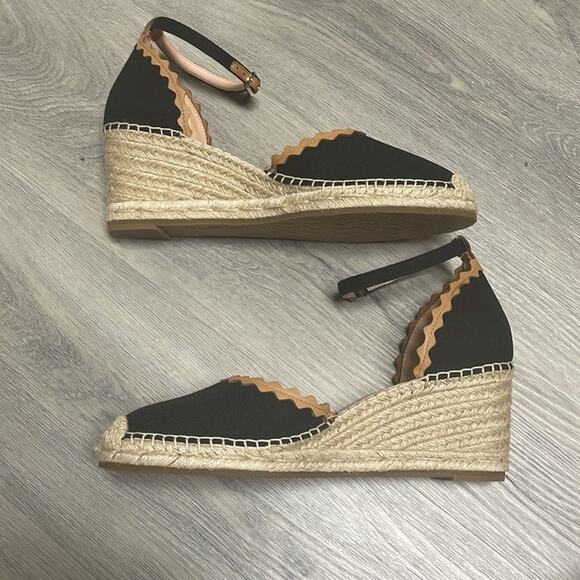 Kate Spade Thea‎ wedges Black Canvas NEW - Picture 3 of 9